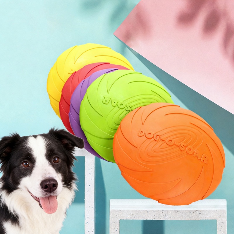 Frisbee Freestyle Disc - Multicolor Silicone Dog Frisbee Chew Resistant