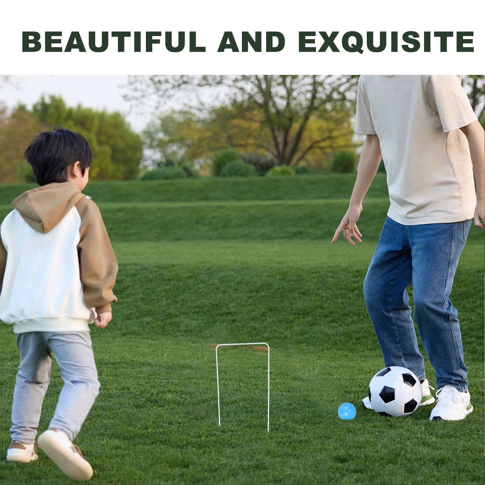 Croquet Set Lawn - 1Set Kids Outdoor Croquet Set Wooden