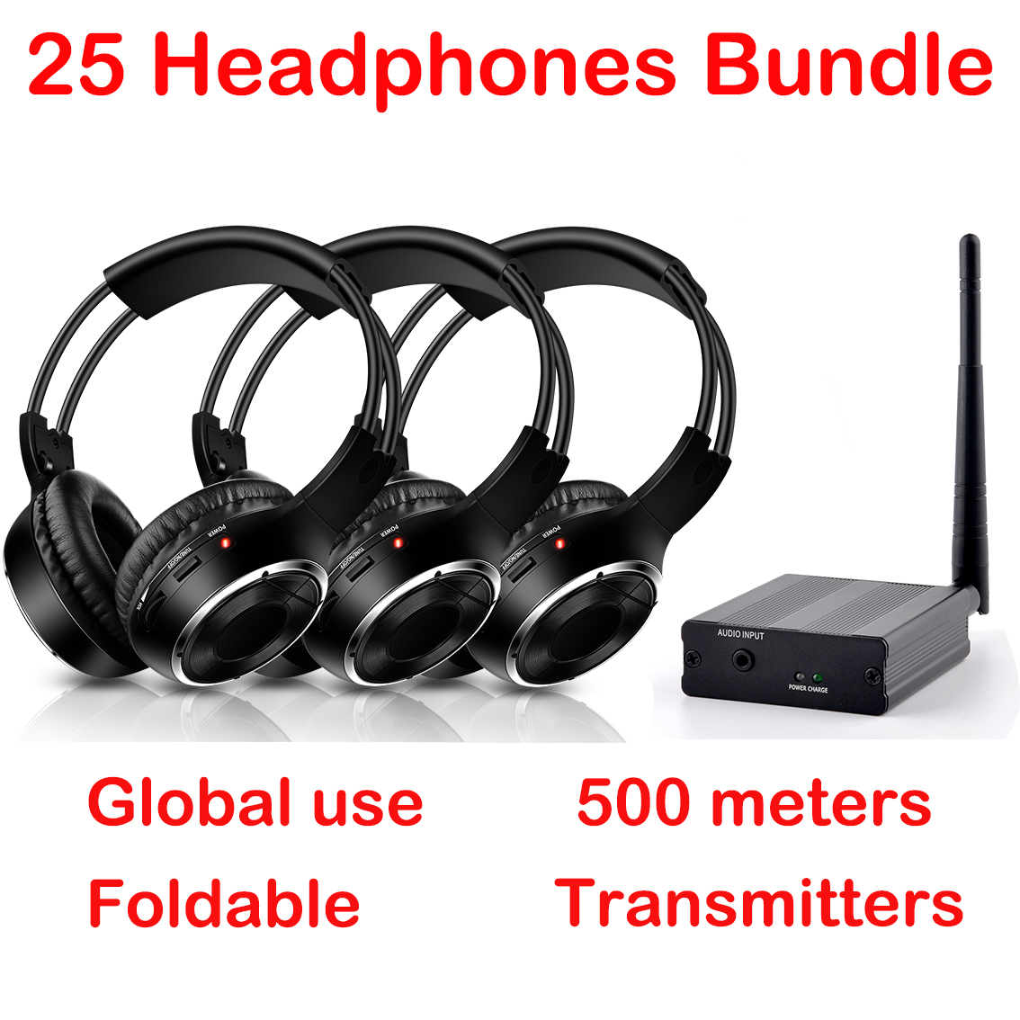 Party Games Phone - 25pcs-Pack Foldable Silent Disco Headphones Set