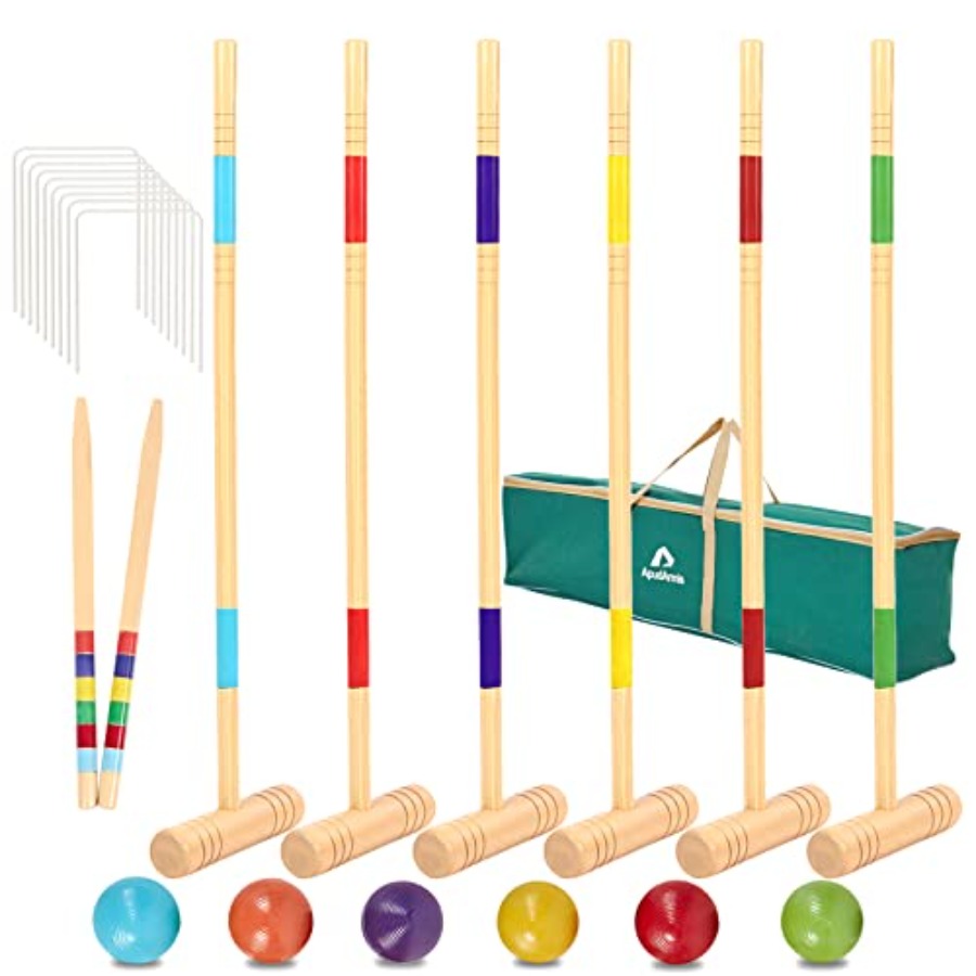 Croquet Set Lawn - 32In Six Player Croquet Set with