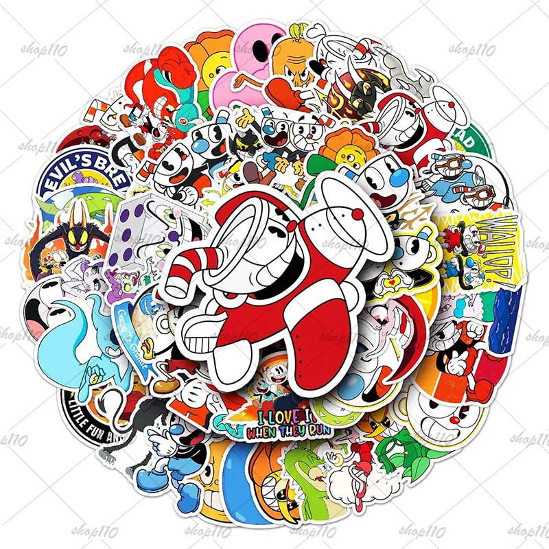 Party Games Phone - Cuphead Sticker Boy Game Gift Birthday
