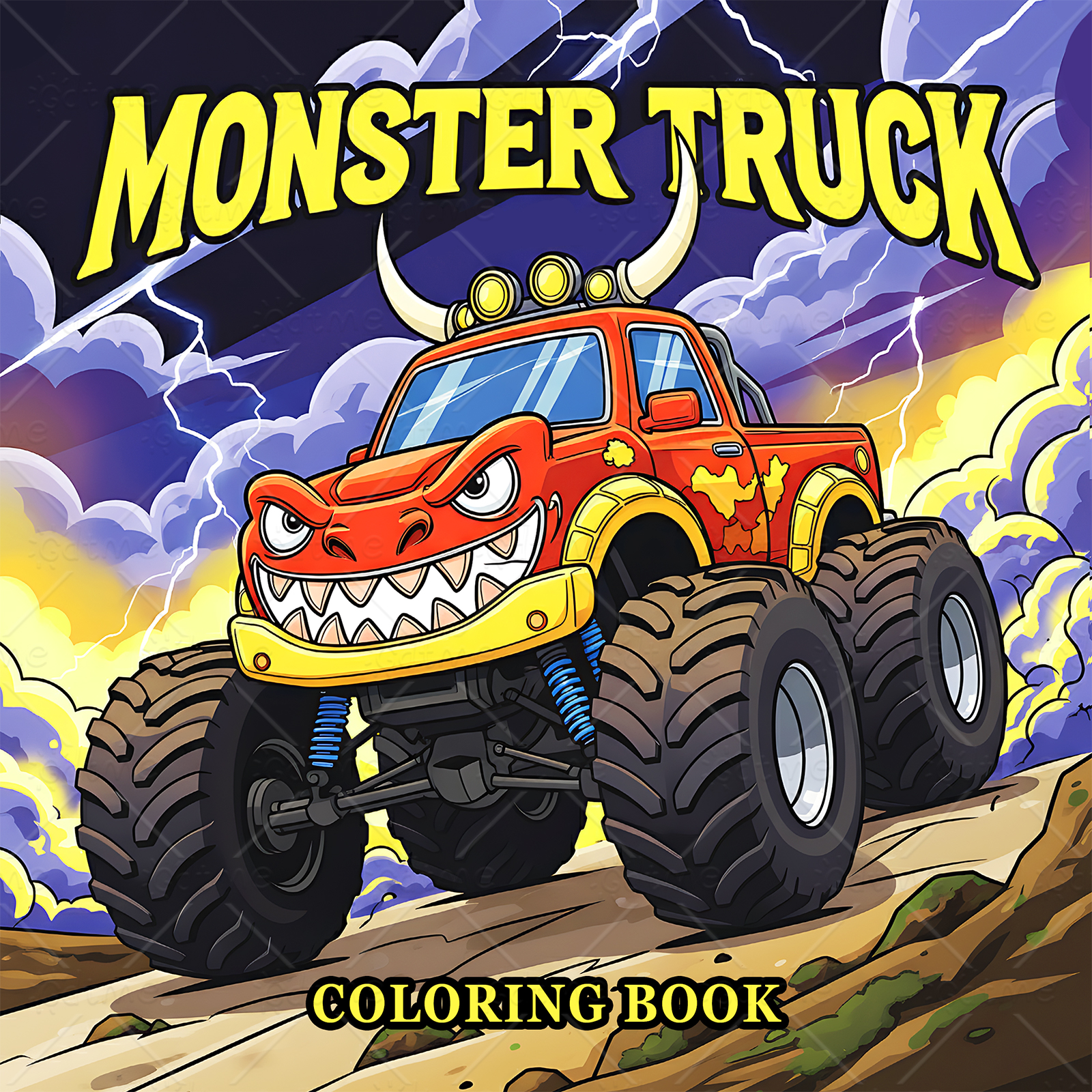 Party Games Adult Birthday - MONSTER TRUCK Coloring Book for Adults