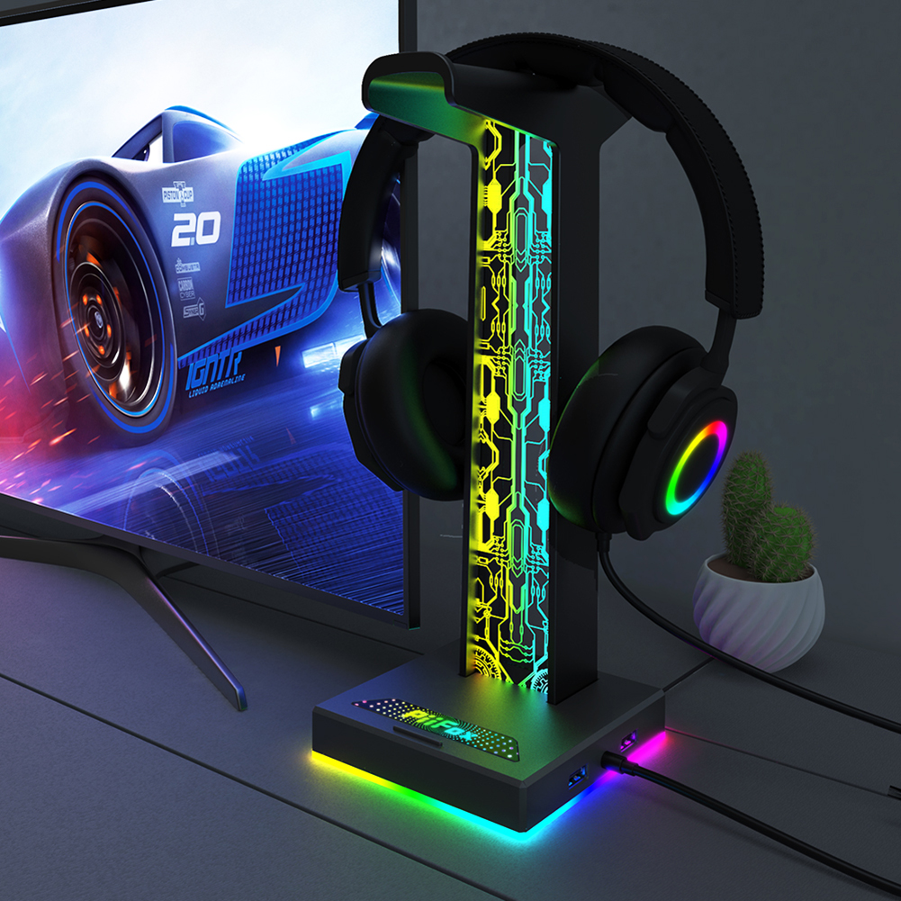 Party Games Pc - RGB Gaming Headphone Stand Dual USB