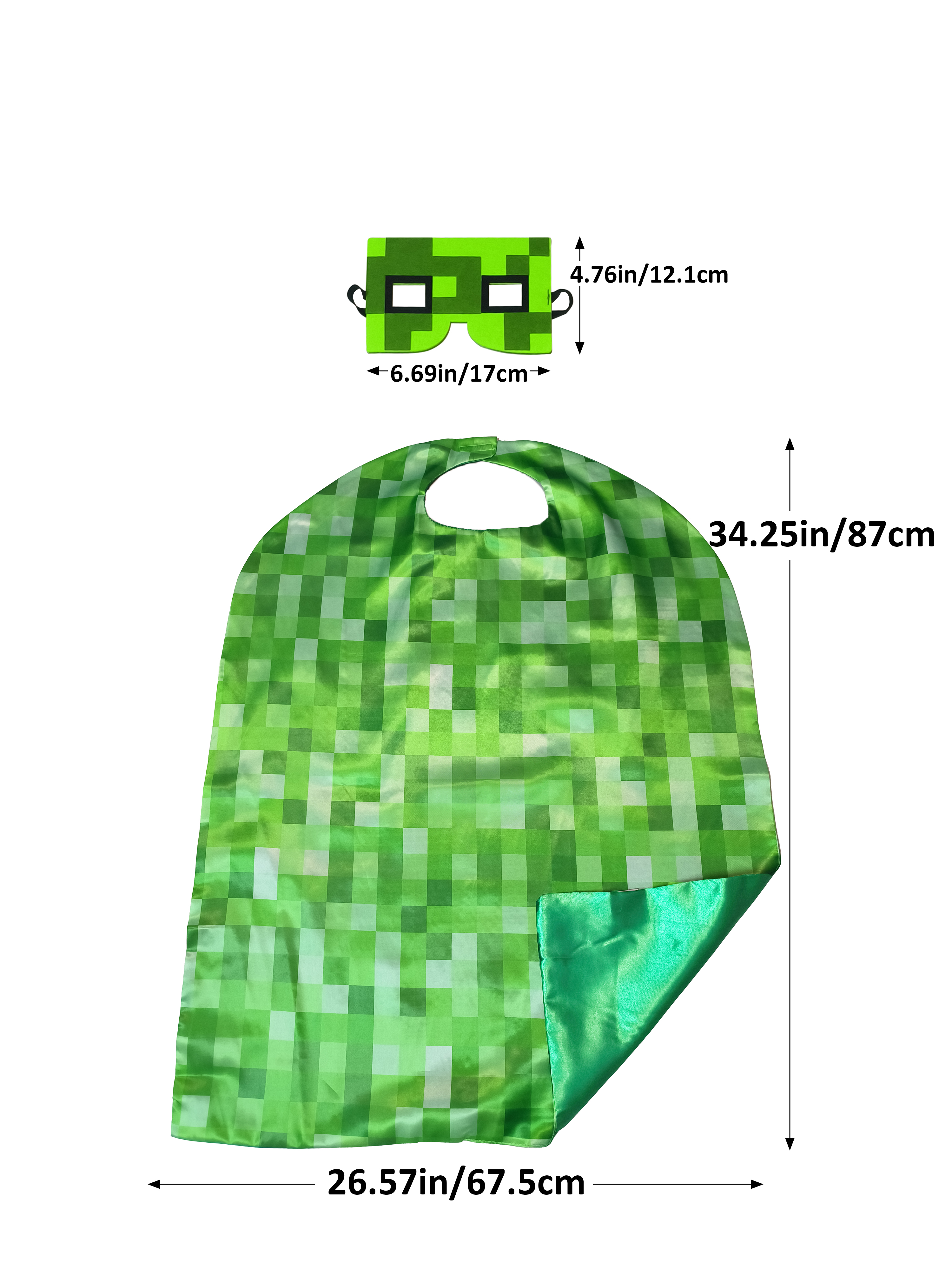 Green Pixelated Plaid Cape & M - Party Games Minecraft review and price