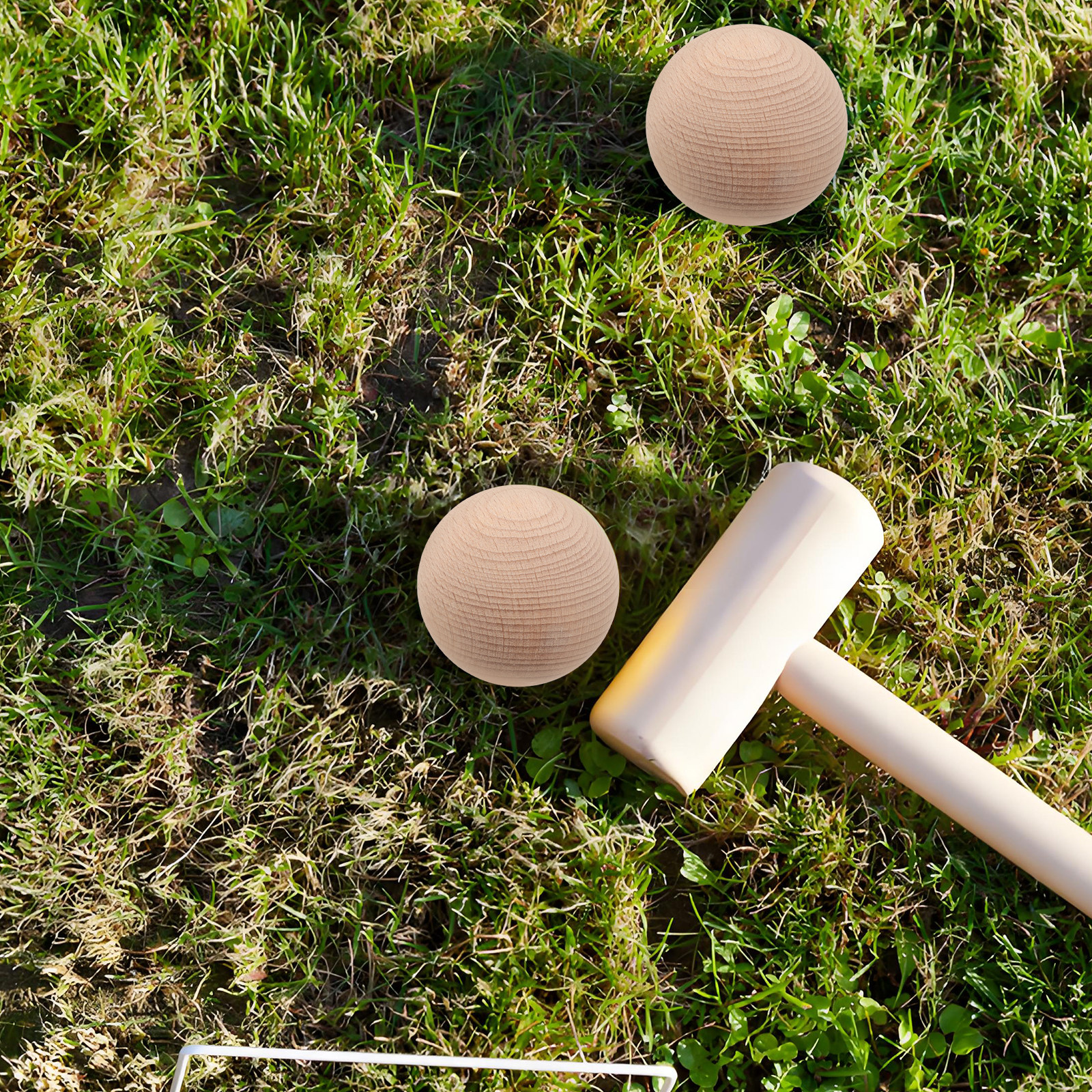 3Pcs Solid Beech Wood Golf Cro - Croquet Set Lawn review and price
