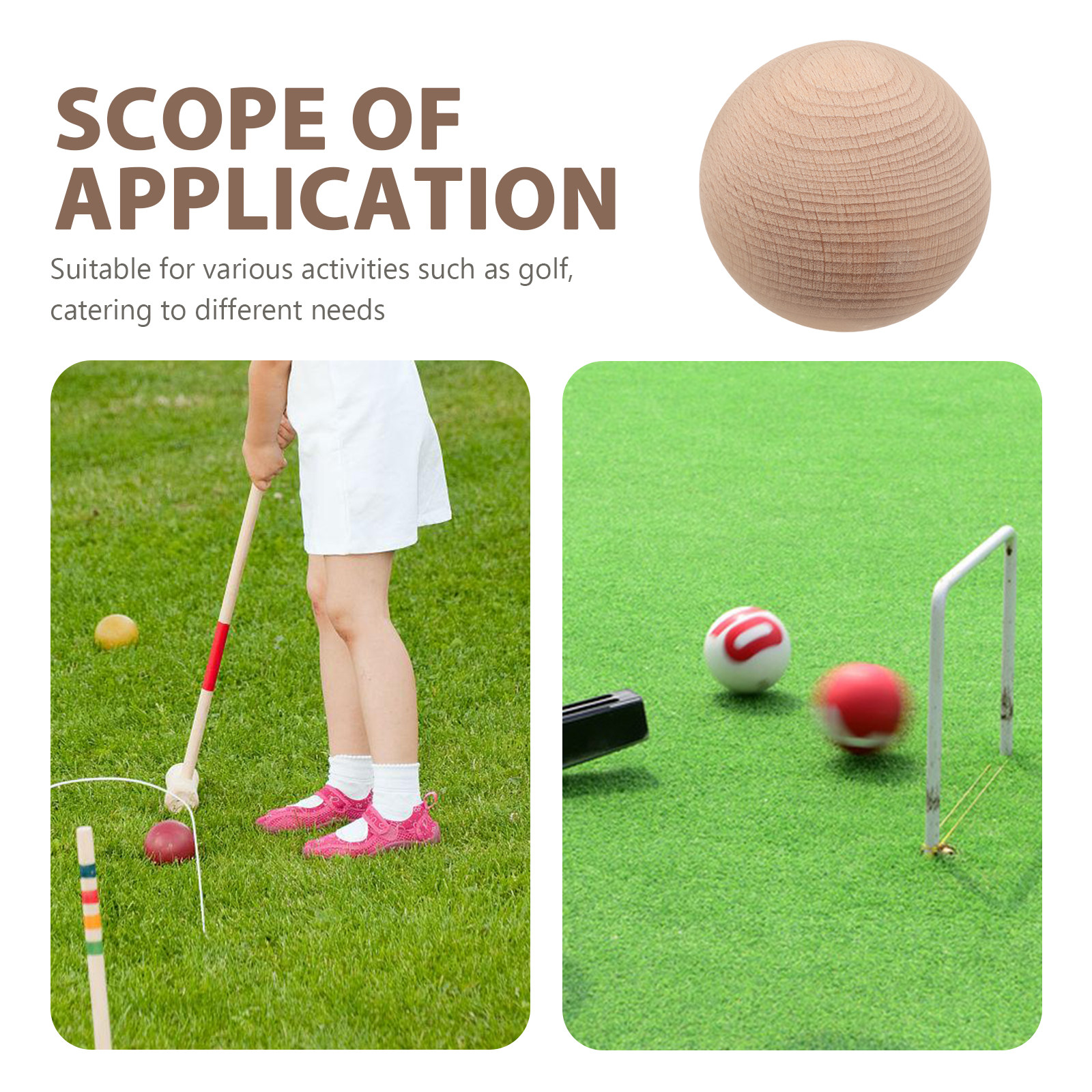 3Pcs Solid Beech Wood Golf Cro - Croquet Set Lawn review and price