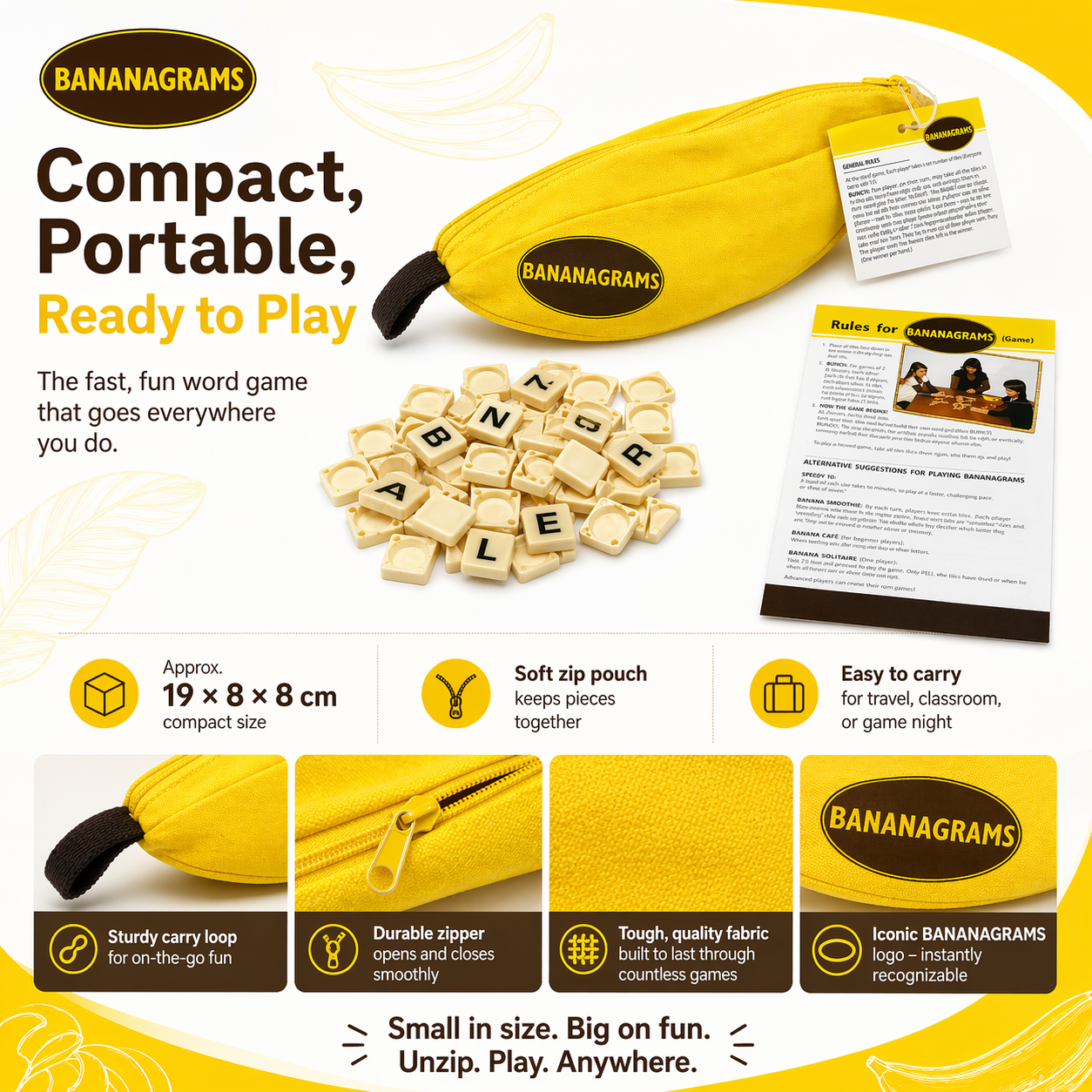 Banana-Shaped Word Tile Game w - Party Games Night review and price