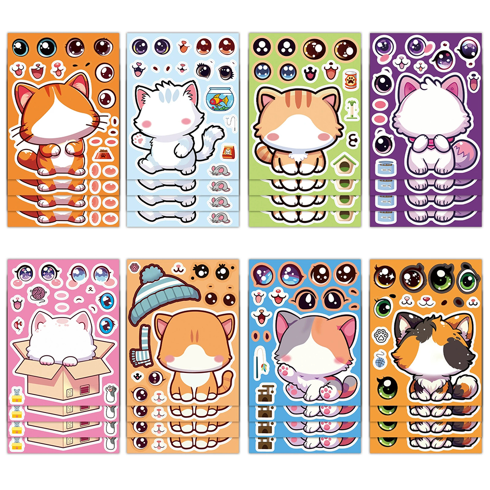 8/16Sheets Cute Cat Cartoon Ma - Party Games Instagram review and price