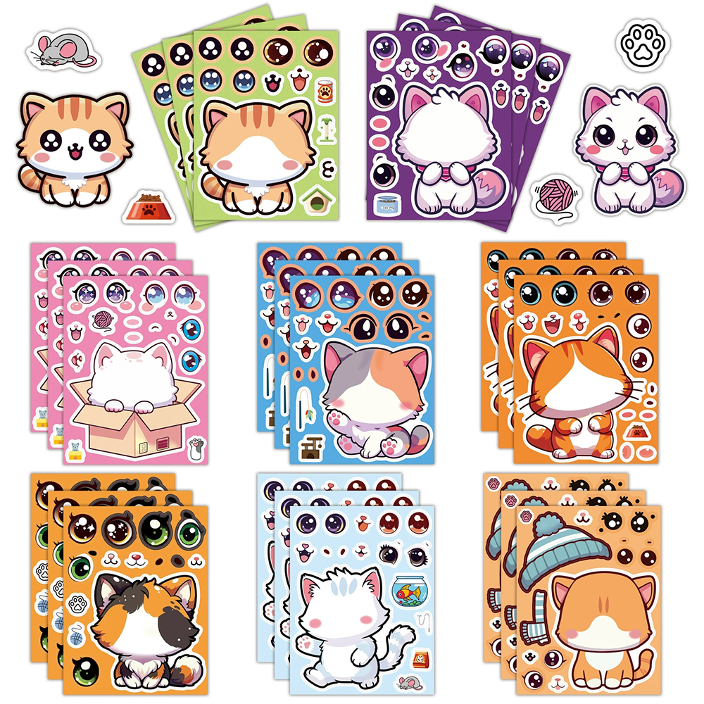 8/16Sheets Cute Cat Cartoon Ma - Party Games Instagram review and price