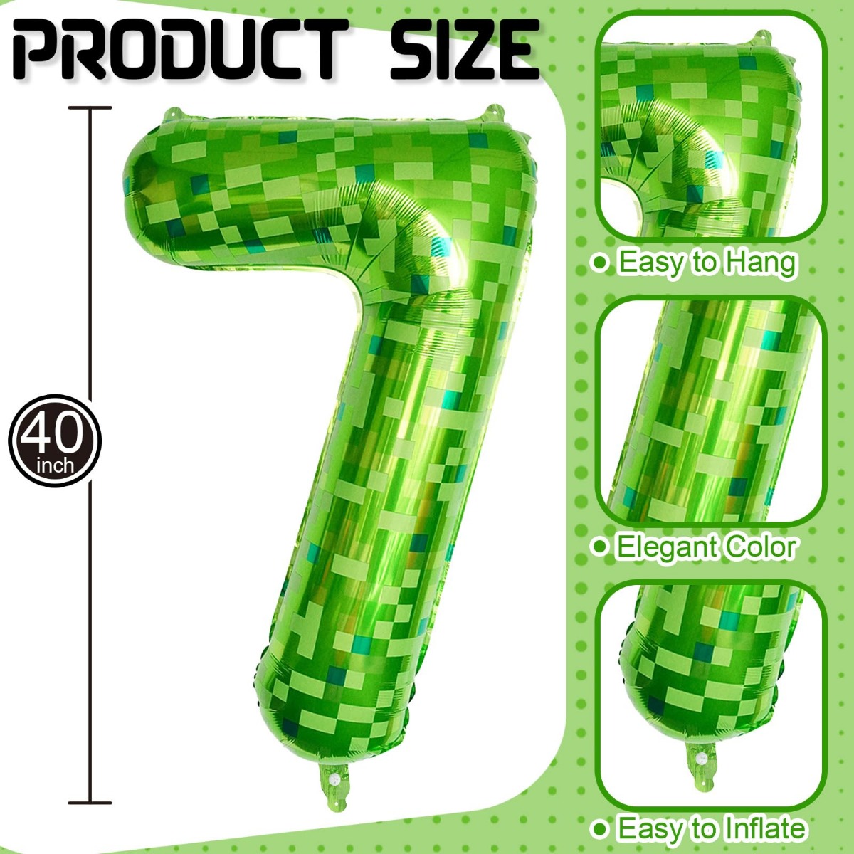 40Inch Green Pixel Number Ball - Party Games Minecraft review and price