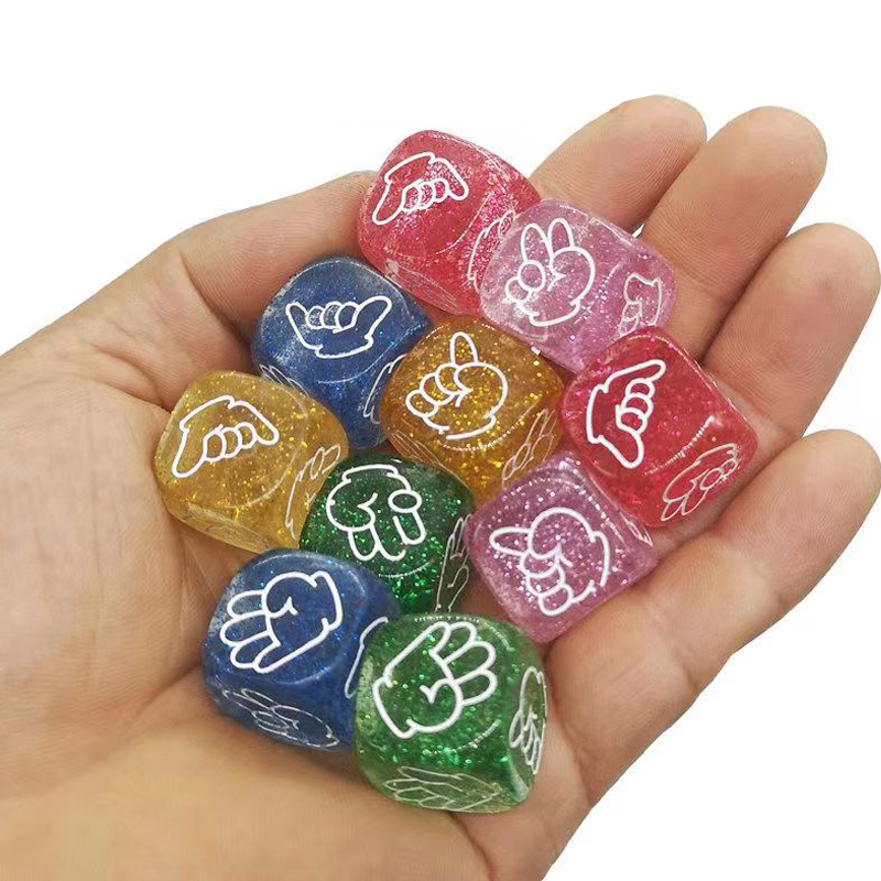 10PCS Glitter Dice 6 Sided 20M - Party Games Juegos De Mesa review and price