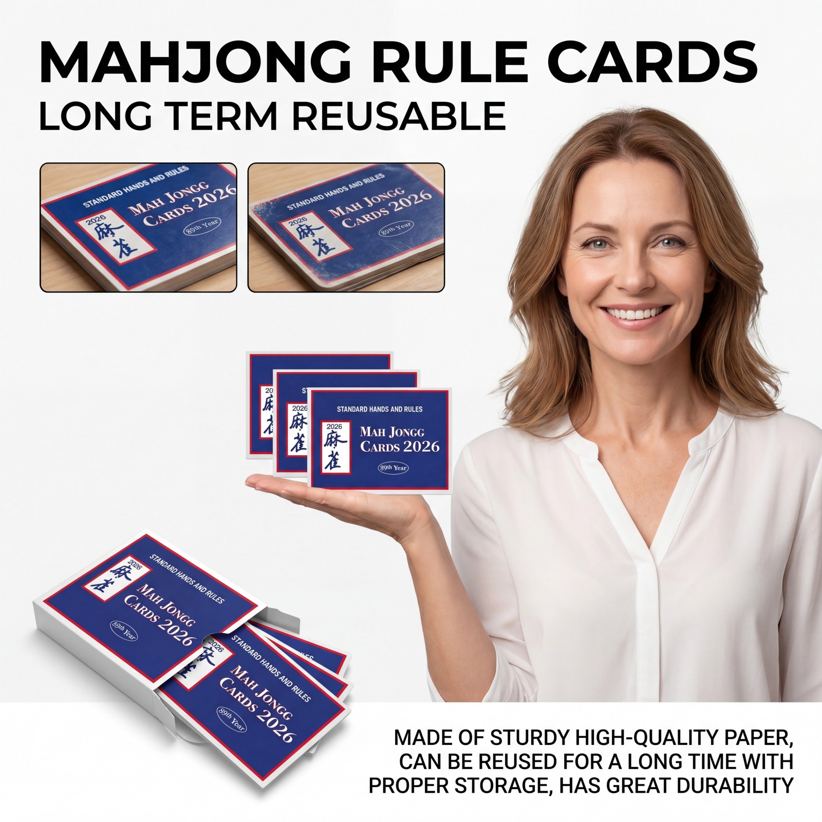 Paper Mahjong Rule Card Set Po - Quick Games Party review and price