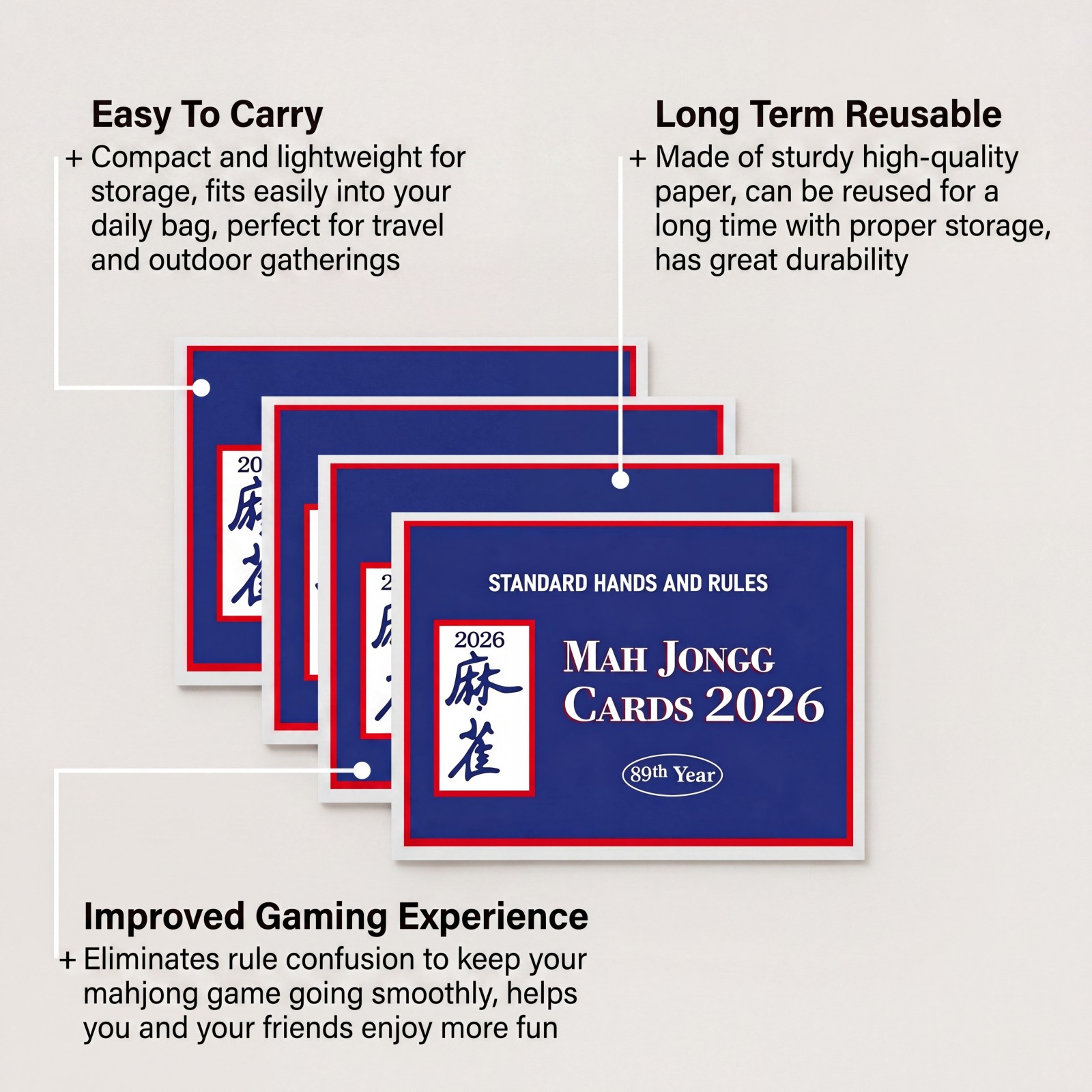 Paper Mahjong Rule Card Set Po - Quick Games Party review and price