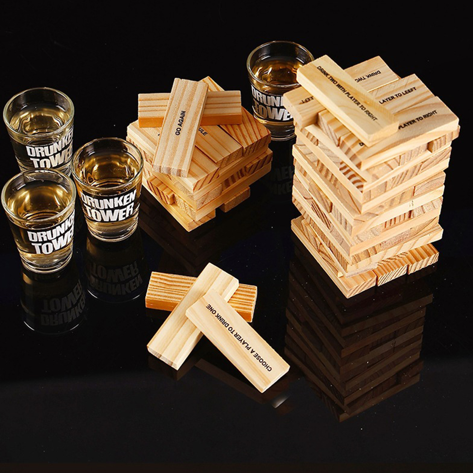 Wooden Stacking Drinking Game  - Party Games Adults Drinking review and price