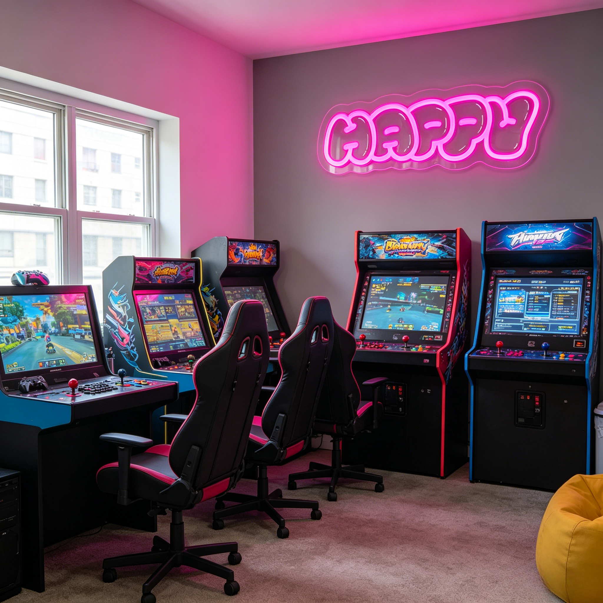 Happy Neon Sign LED Wall Art L - Party Games Night review and price