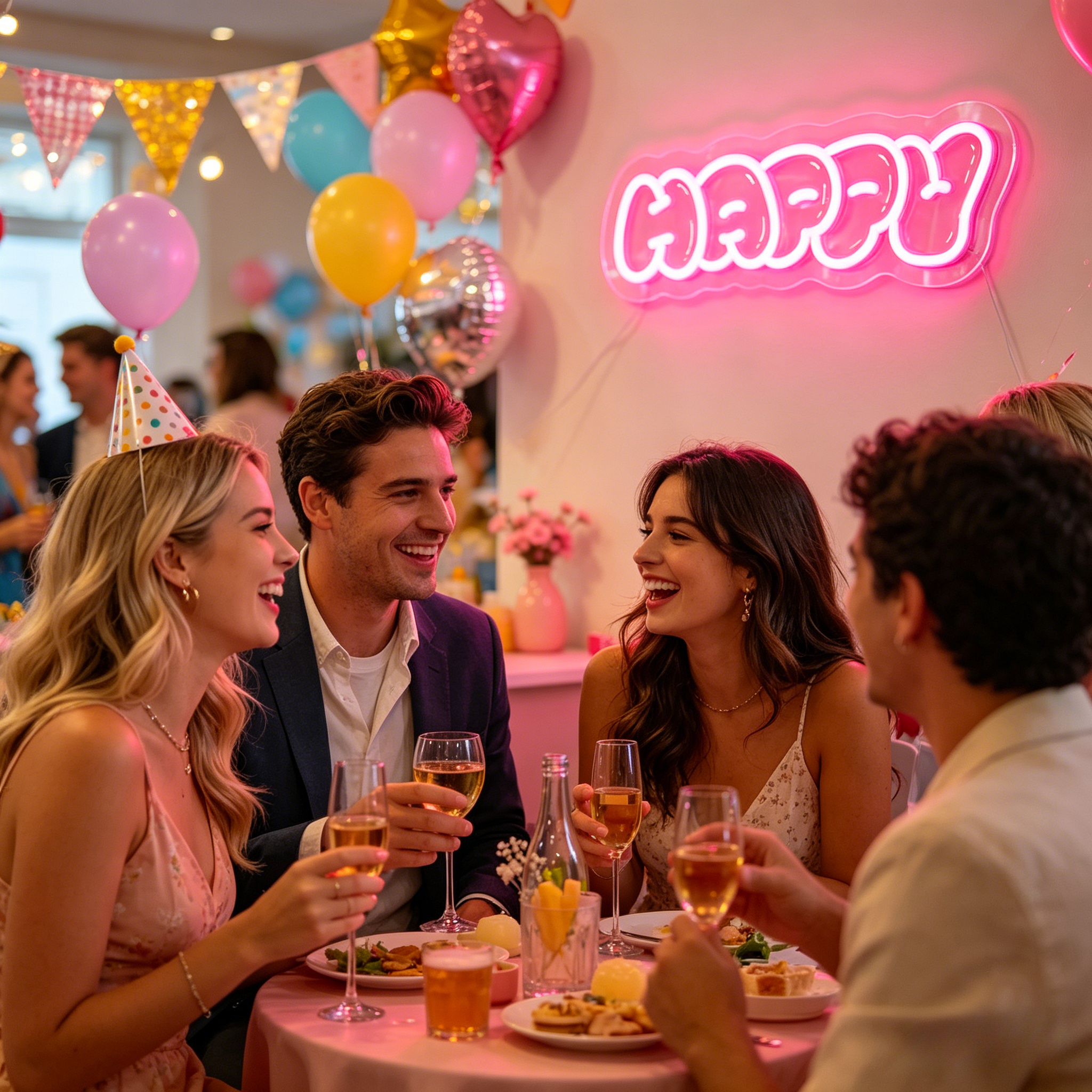 Happy Neon Sign LED Wall Art L - Party Games Night review and price