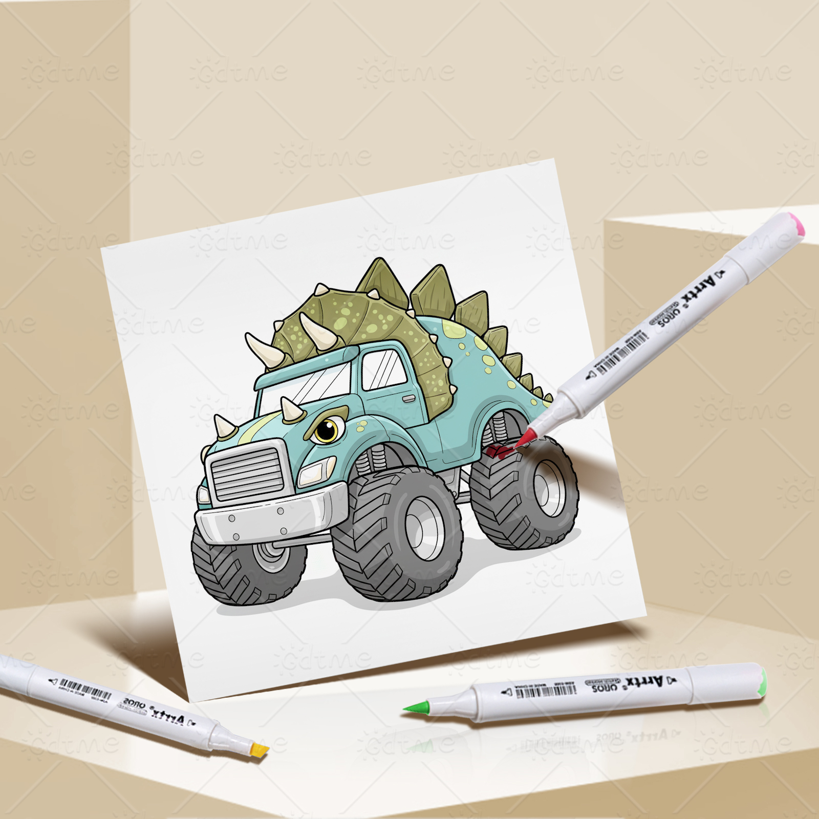 MONSTER TRUCK Coloring Book fo - Party Games Adult Birthday review and price