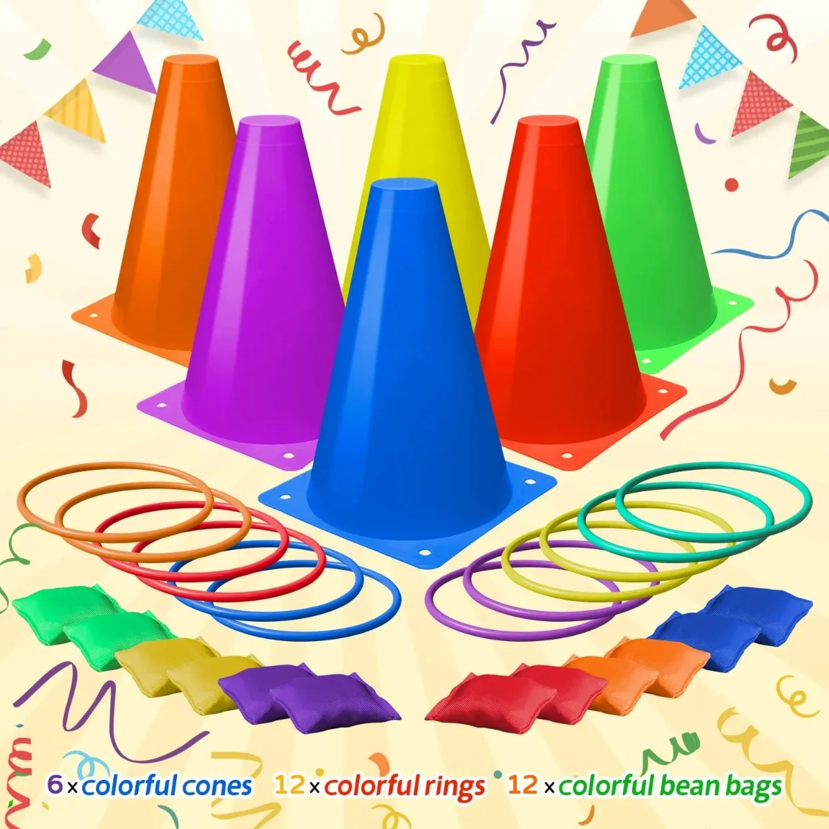 3 in 1 Soft Plastic Cones Bean - Cornhole Board Set review and price